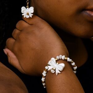 Chic Bow Earrings and Bracelet Set